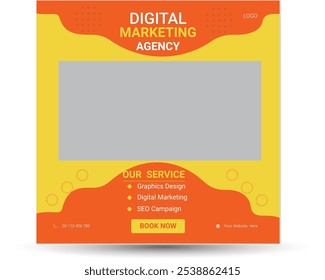 Digital Marketing social media post banner design template, business marketing post, Digital marketing agency post banner, Digital marketing expert banner.
