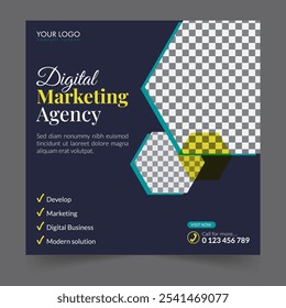 Digital marketing social media post business webinar for social media story, business post or stories banner template geometric shape design for attractive abstract elements post background space