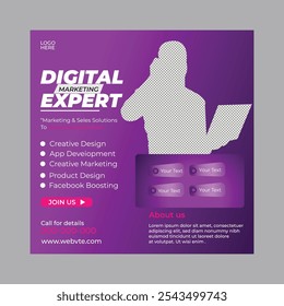 Postagem em mídia social de marketing digital e modelo de banner corporativo na Web