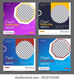 Digital marketing social media post business webinar for social media story, business post or stories banner template geometric shape design for attractive abstract elements post background space