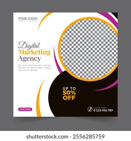 Digital marketing social media post business webinar for social media story, business post or stories banner template geometric shape design for attractive abstract elements post background space