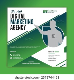 Digital marketing social media post, creative marketing expert web banner template