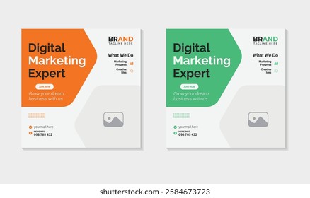 Digital Marketing Social Media Post Banner Design Template, Creative Digital Marketing Social Media Post Banner Design