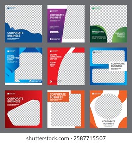 digital marketing social media post design template packs