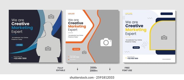 Digital Marketing Social Media Post banner Template, social media post banner design template. business marketing post. Digital marketing agency post banner, Digital marketing expert banner.