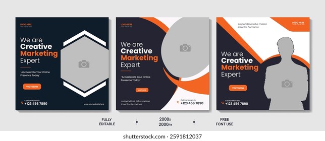 Digital Marketing Social Media Post banner Template, social media post banner design template. business marketing post. Digital marketing agency post banner, Digital marketing expert banner.