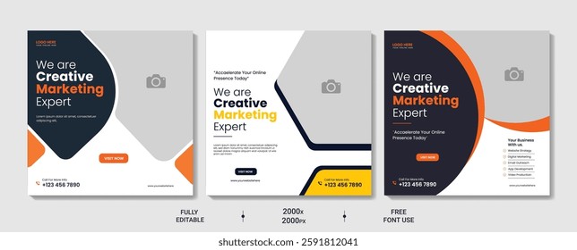 Digital Marketing Social Media Post banner Template, social media post banner design template. business marketing post. Digital marketing agency post banner, Digital marketing expert banner.