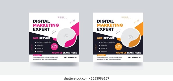 Modelo de banner de web da agência de correios de mídia social de marketing digital