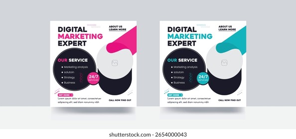 Digital marketing social media post agency web banner template
