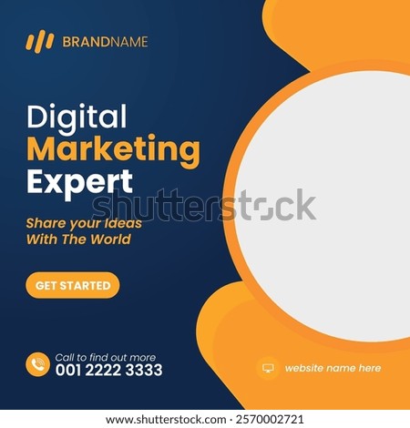 Digital marketing social media post template, corporate business social media post template, instagram feed post, linkedin feed social media poster