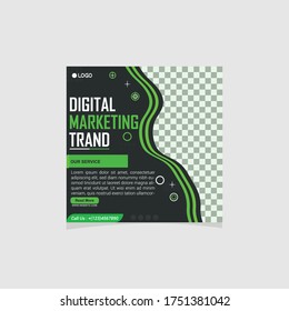 Digital marketing social media poster design template