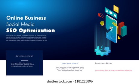 Digital Marketing, Social Media, SEO Optimization creative vector illustration
