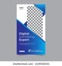 Digital marketing social media story layout business webinar for social media post, business stories template geometric shape design for attractive abstract elements post background space for text