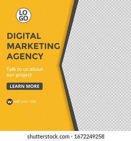 digital marketing social media template post, web banner for ads