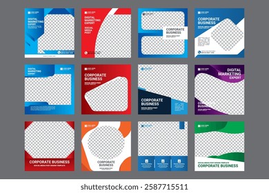 digital marketing social media template collection