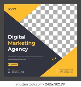 Digital marketing solution agency corporate business flyer square instagram social media post