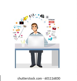 Digital marketing specialist. - stock vector 