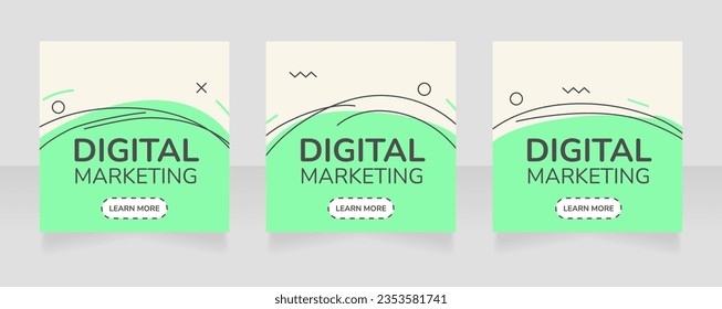 Digital marketing square web banner design template. Vector flyer with text space. Advertising placard with customized copyspace. Promotional printable poster for advertising. Graphic layout