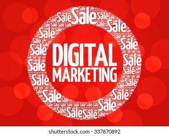 Digital Marketing stamp vector words cloud, business concept background