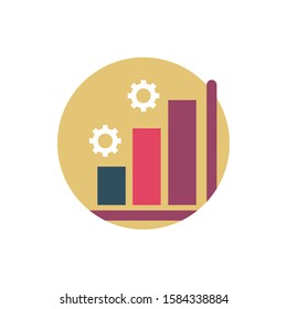 digital marketing statistics chart report settings vector illustration