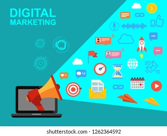 Digital marketing. Stock vector illustration