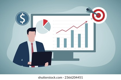 Digital marketing strategy abstract concept vector illustration. Brand insight, social media content campaign, measurement tools, achieve company goals, online marketing channels abstract metaphor. 