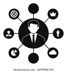 Digital marketing strategy vector art illustration icon design, ideal for online business, branding, and advertising projects. Enhance your marketing visuals with this modern and professional design.