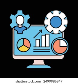 Digitale Marketing-Strategie, Vektorgrafik-Icon-Design, ideal für Online-Geschäft, Branding und Werbeprojekte. Verbessern Sie Ihr Marketing-Bild mit diesem modernen und professionellen Design.