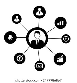 Estrategia de marketing digital Ilustración de Arte vectorial Diseño de iconos, ideal para negocios en línea, marca y proyectos publicitarios. Mejore sus efectos visuales de marketing con este diseño moderno y profesional.