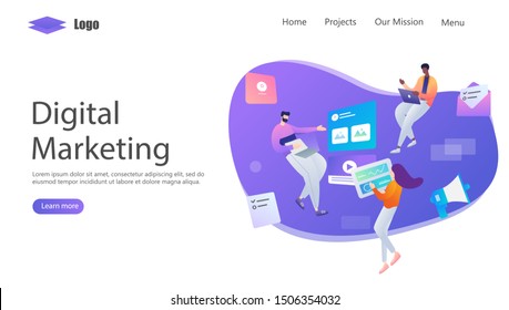 Digital Marketing Strategy Vector Illustration Concept, Suitable for web landing page, ui, mobile app, editorial design, flyer, banner, and other related occasion