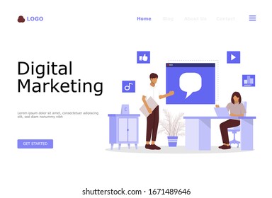 Digital Marketing Strategy Vector Illustration Concept, Suitable for web landing page, ui, mobile app, editorial design, flyer, banner, and other related occasion