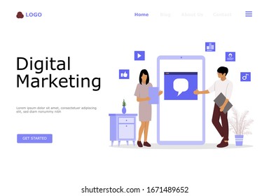 Digital Marketing Strategy Vector Illustration Concept, Suitable for web landing page, ui, mobile app, editorial design, flyer, banner, and other related occasion