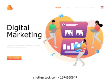 Digital Marketing Strategy Vector Illustration Concept, Suitable for web landing page, ui, mobile app, editorial design, flyer, banner, and other related occasion