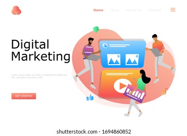 Digital Marketing Strategy Vector Illustration Concept, Suitable for web landing page, ui, mobile app, editorial design, flyer, banner, and other related occasion