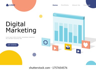 Digital Marketing Strategy Vector Illustration Concept, Suitable for web landing page, ui, mobile app, editorial design, flyer, banner, and other related occasion