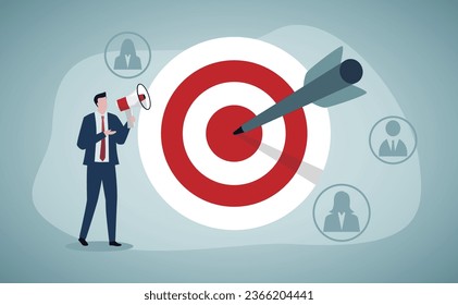 Digital marketing, Target Audience abstract concept vector illustration. Find leads, post engagement, social media link sharing, follower interaction, new customer, smm abstract metaphor.