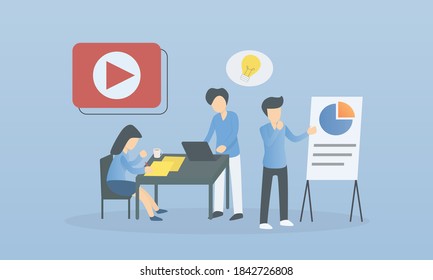 digital marketing team campaigns,
Professional team meeting designs ideas to use in advertising online marketing,Vector illustration.