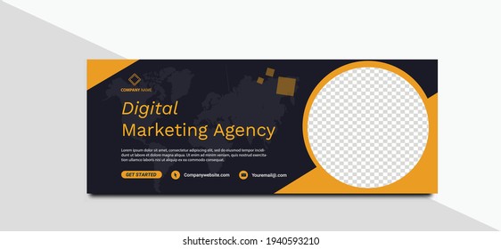 Digital Marketing  template banner design for social media, Digital business marketing promotion timeline facebook and social media cover template