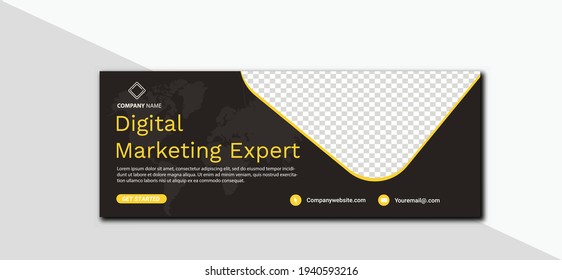 Digital Marketing  template banner design for social media, Digital business marketing promotion timeline facebook and social media cover template