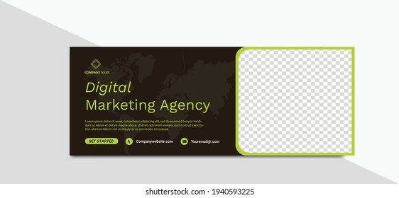 Digital Marketing  template banner design for social media, Digital business marketing promotion timeline facebook and social media cover template