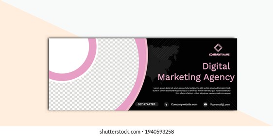 Digital Marketing  template banner design for social media, Digital business marketing promotion timeline facebook and social media cover template