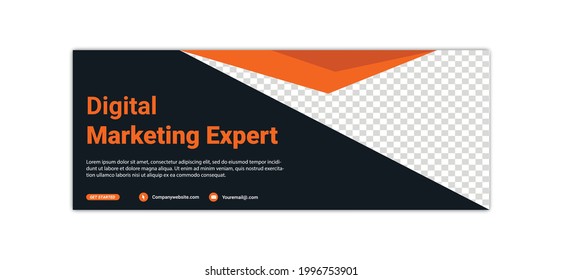 Digital Marketing template banner design for social media, Digital business marketing promotion timeline facebook and social media cover template