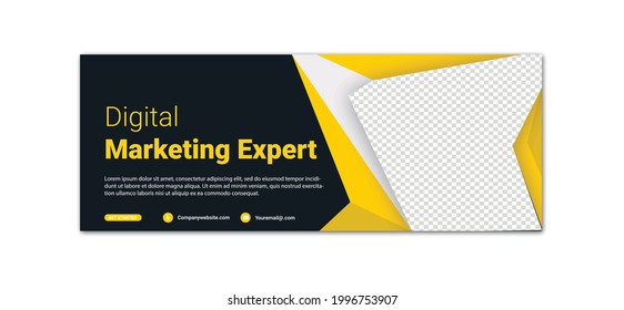 Digital Marketing template banner design for social media, Digital business marketing promotion timeline facebook and social media cover template