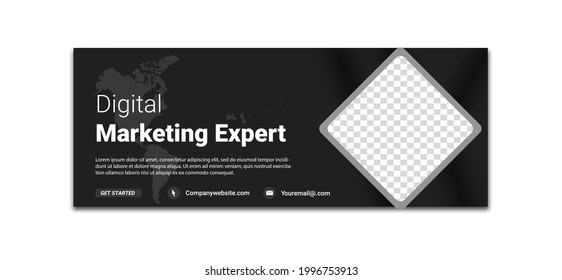 Digital Marketing template banner design for social media, Digital business marketing promotion timeline facebook and social media cover template