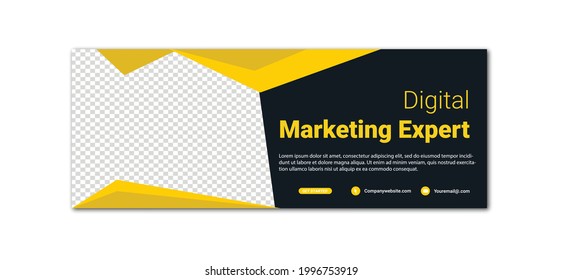 Digital Marketing template banner design for social media, Digital business marketing promotion timeline facebook and social media cover template