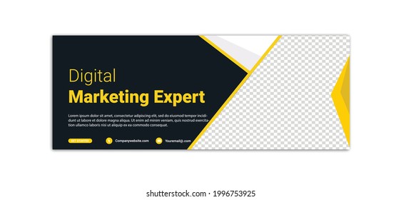 Digital Marketing template banner design for social media, Digital business marketing promotion timeline facebook and social media cover template