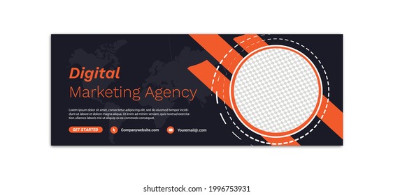 Digital Marketing template banner design for social media, Digital business marketing promotion timeline facebook and social media cover template