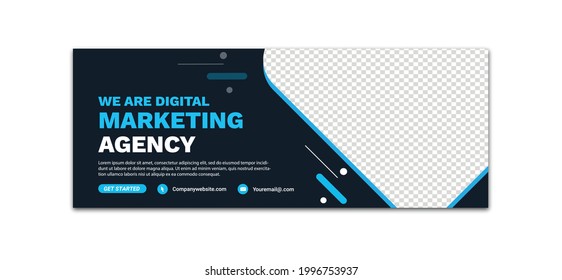 Digital Marketing Template Banner Design For Social Media, Digital Business Marketing Promotion Timeline Facebook And Social Media Cover Template
