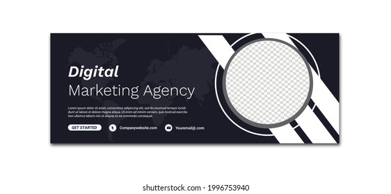 Digital Marketing template banner design for social media, Digital business marketing promotion timeline facebook and social media cover template