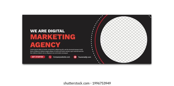 Digital Marketing Template Banner Design For Social Media, Digital Business Marketing Promotion Timeline Facebook And Social Media Cover Template